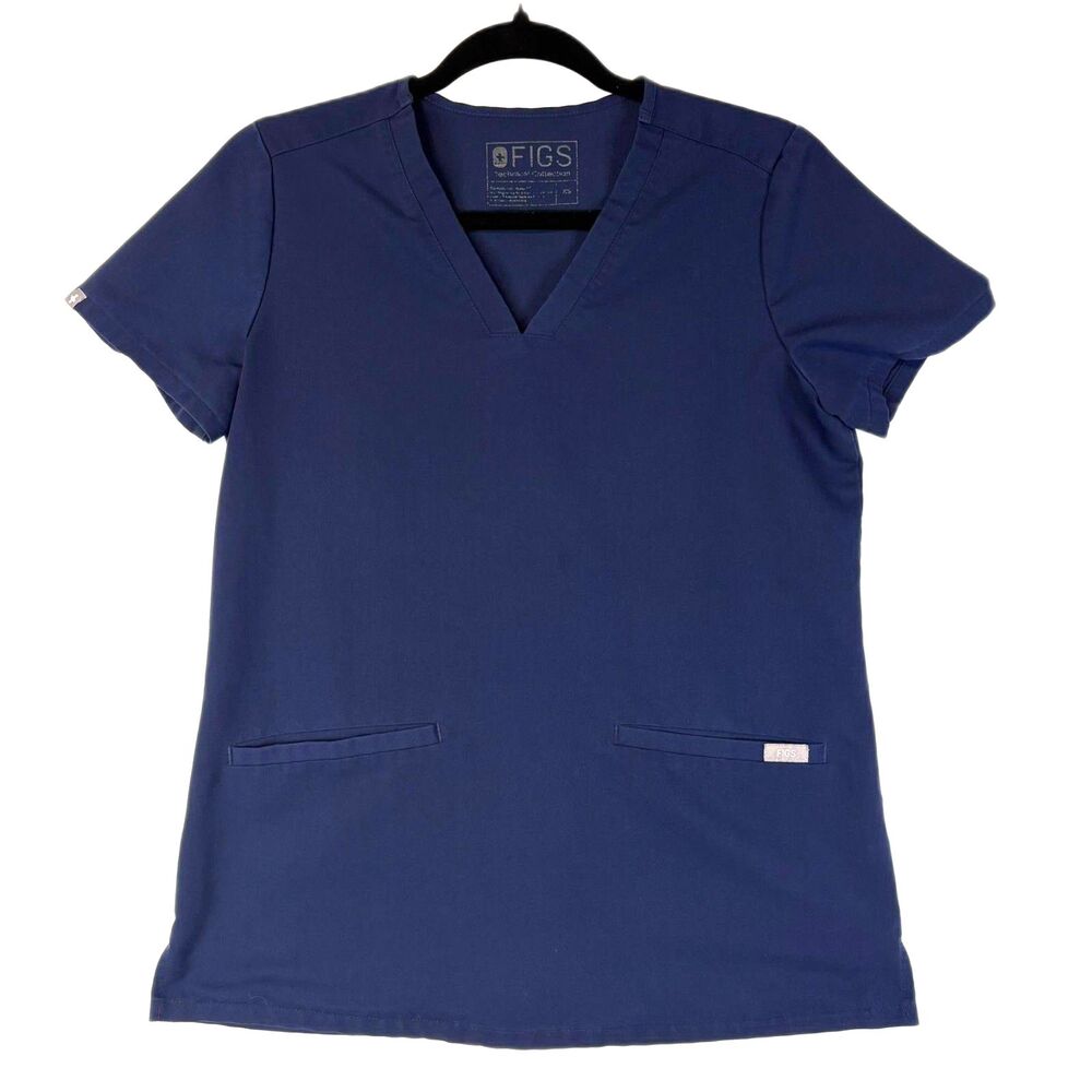 FIGS Technical Collection Casma Scrub Top Short Sleeve Navy Blue Women's Size XS